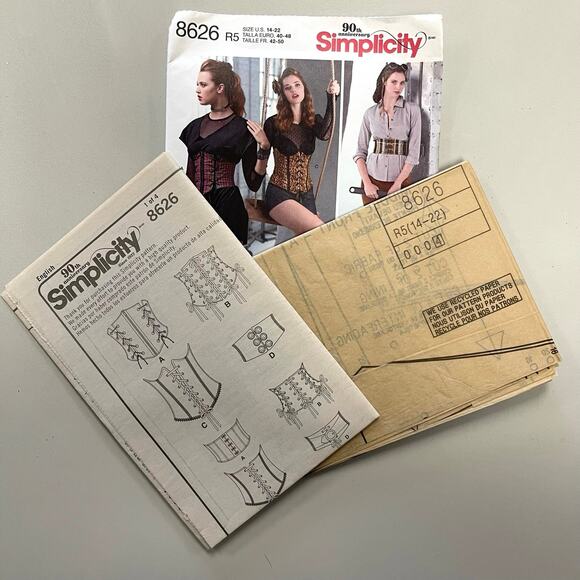 Simplicity 8626 Sewing Pattern Size 14-22 Womens Corset Belt Waistbelt Uncut FF - Picture 5 of 5
